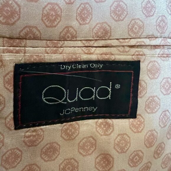 Quad Brown Sports Coat Blazer Jacket Vintage 70s Retro 2 Button Pockets Poly Ble - Picture 7 of 9